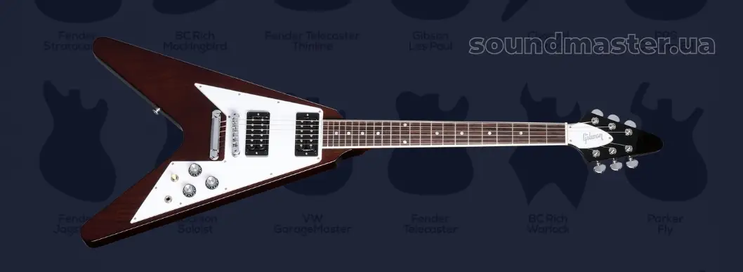 Гитара в форме стрелы стала популярна в пятидесятых годах благодаря Gibson Flying V